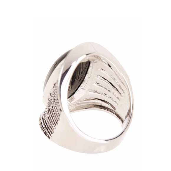 Large Onyx & Marcasite Ring - Picture 2 of 5